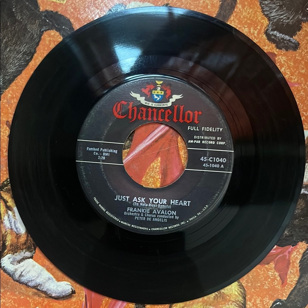 Chancellor Vinyl Record Frankie Avalon 45 rpm